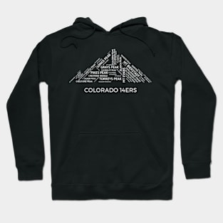 Colorado 14er Four Ner Mountains White Hoodie